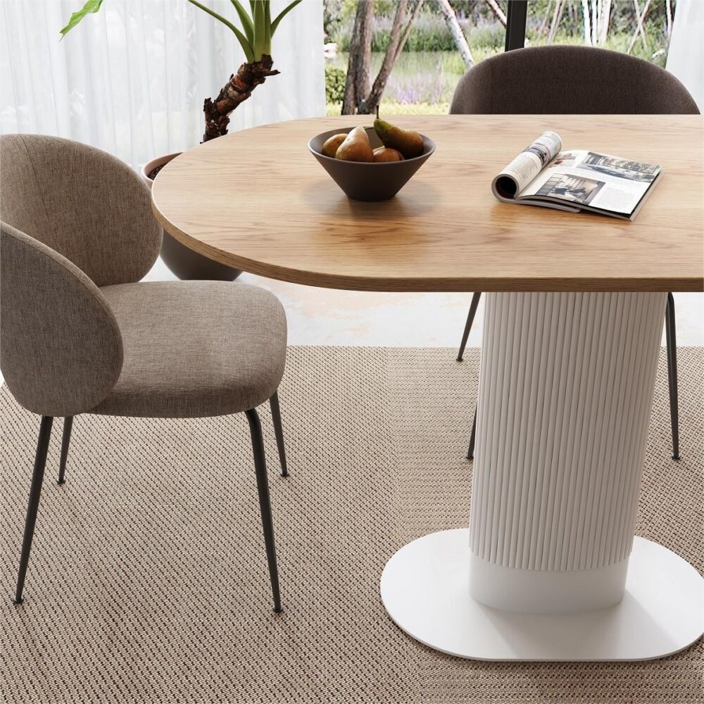 Clara Gather Round Oval Dining Table-Furniture > Dining > Dining Tables-PEROZ Accessories