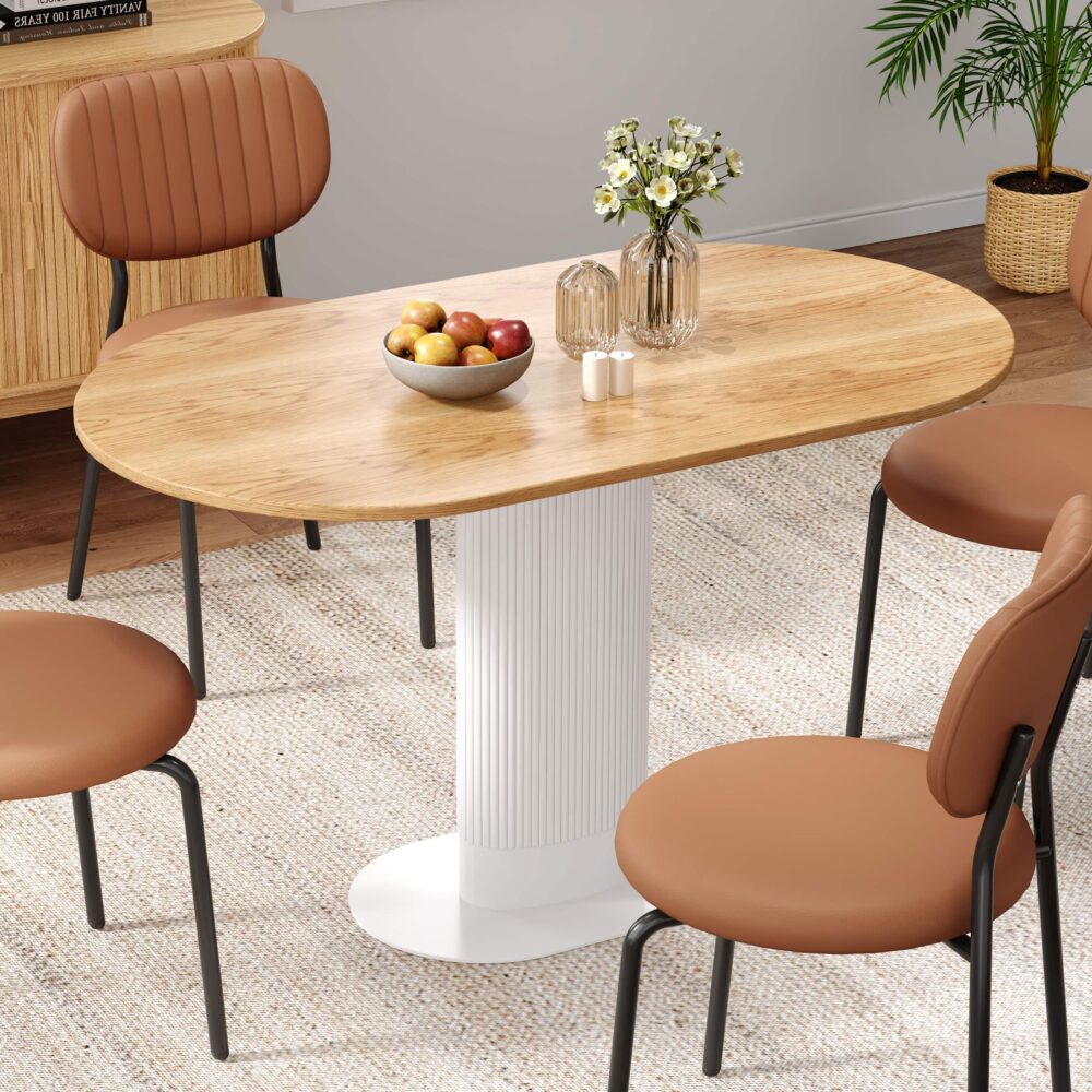 Clara Gather Round Oval Dining Table-Furniture > Dining > Dining Tables-PEROZ Accessories