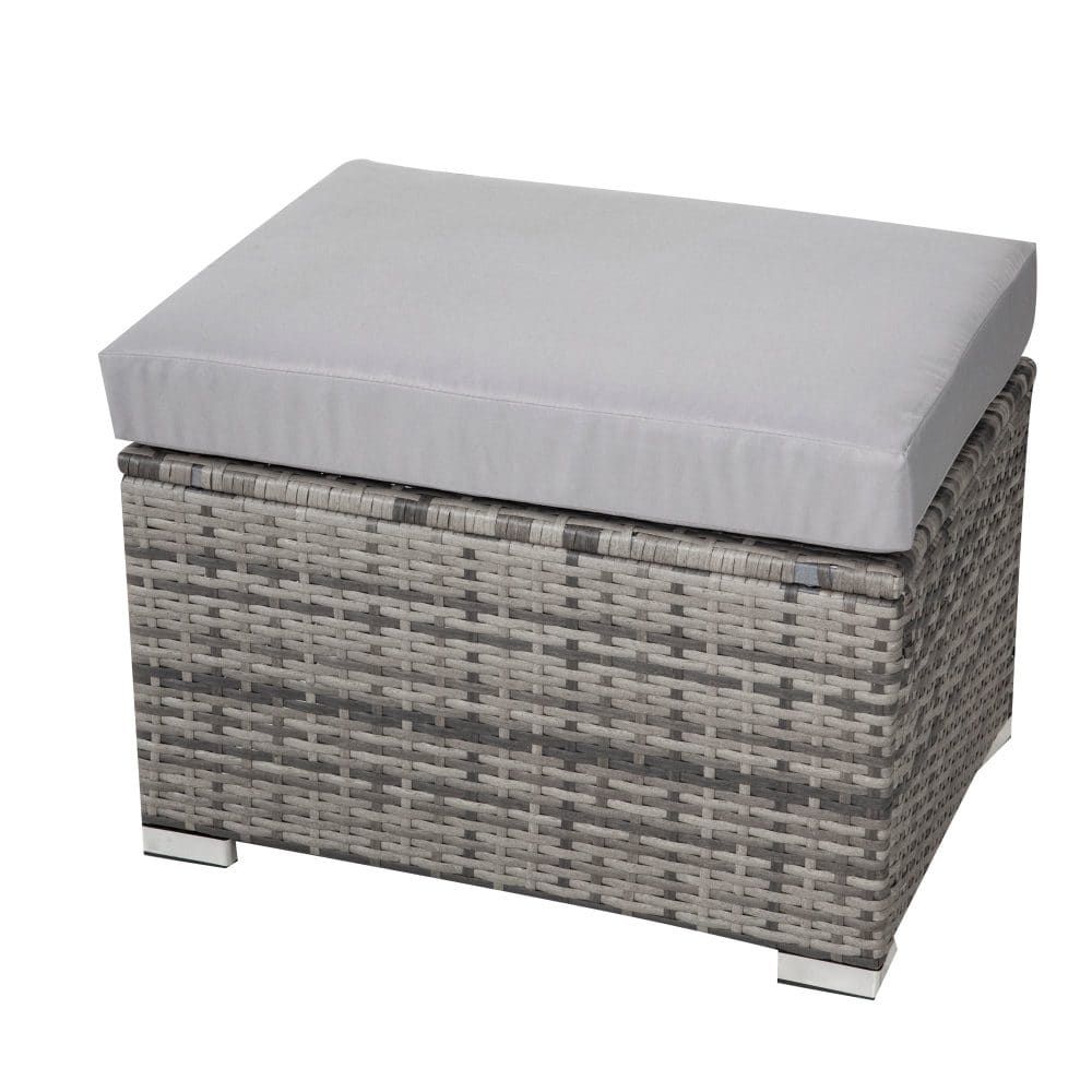 8PC Outdoor Dining Set Wicker Table &amp;amp; Chairs-Grey-Furniture > Outdoor > Outdoor Dining Sets-PEROZ Accessories