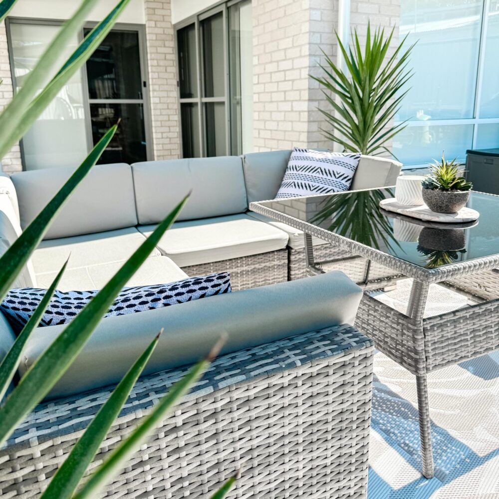 8PC Outdoor Dining Set Wicker Table &amp;amp; Chairs-Grey-Furniture &gt; Outdoor &gt; Outdoor Dining Sets-PEROZ Accessories