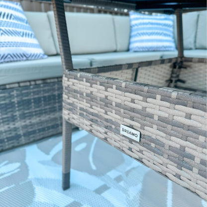 8PC Outdoor Dining Set Wicker Table &amp;amp; Chairs-Grey-Furniture &gt; Outdoor &gt; Outdoor Dining Sets-PEROZ Accessories