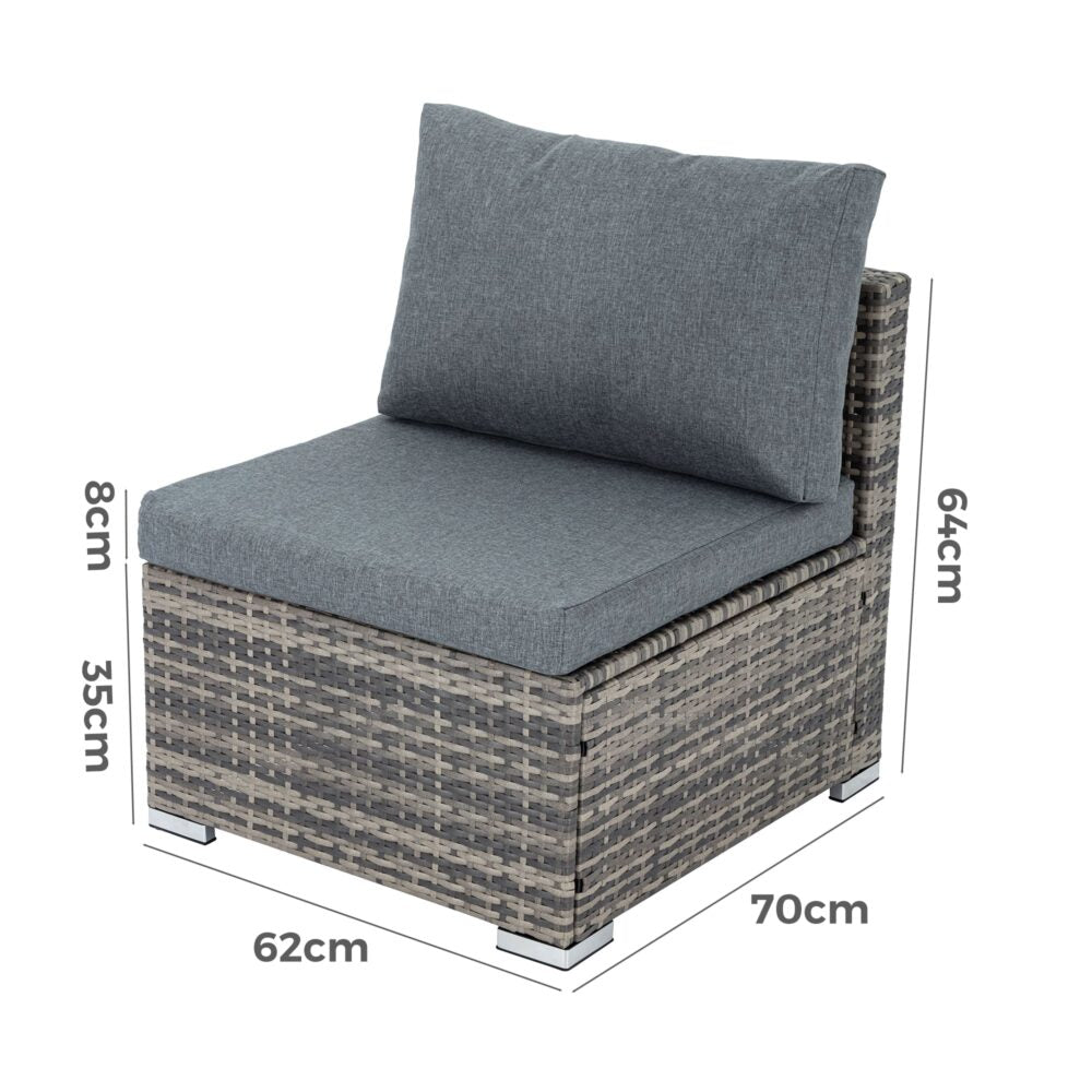 Grey Armless Outdoor Sofa Set-Furniture &gt; Outdoor-PEROZ Accessories