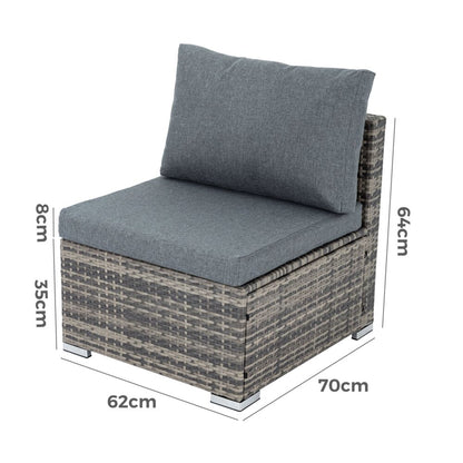 Grey Armless Outdoor Sofa Set-Furniture &gt; Outdoor-PEROZ Accessories