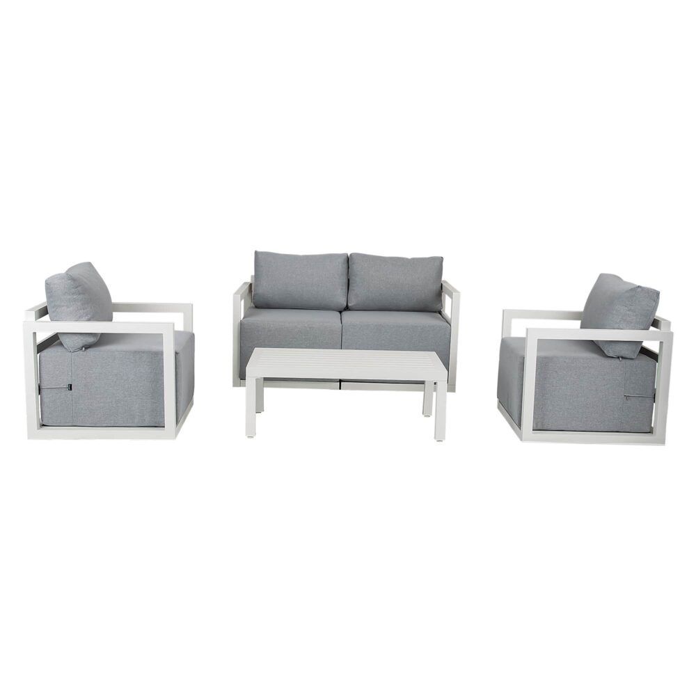 Alfresco Serenity Outdoor Lounge Set – White-Furniture > Outdoor > Outdoor Sofas &amp; Lounge Sets-PEROZ Accessories