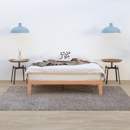 Warm Wooden Natural Bed Base Frame – Double-Furniture > Bedroom > Beds &amp; Bed Frames-PEROZ Accessories