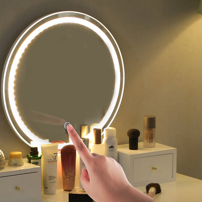 Dressing Vanity Table Stool Set with Make-up LED Lighted Mirror-White-Furniture &gt; Bedroom &gt; Dressing Vanity &amp; Dressing Tables-PEROZ Accessories