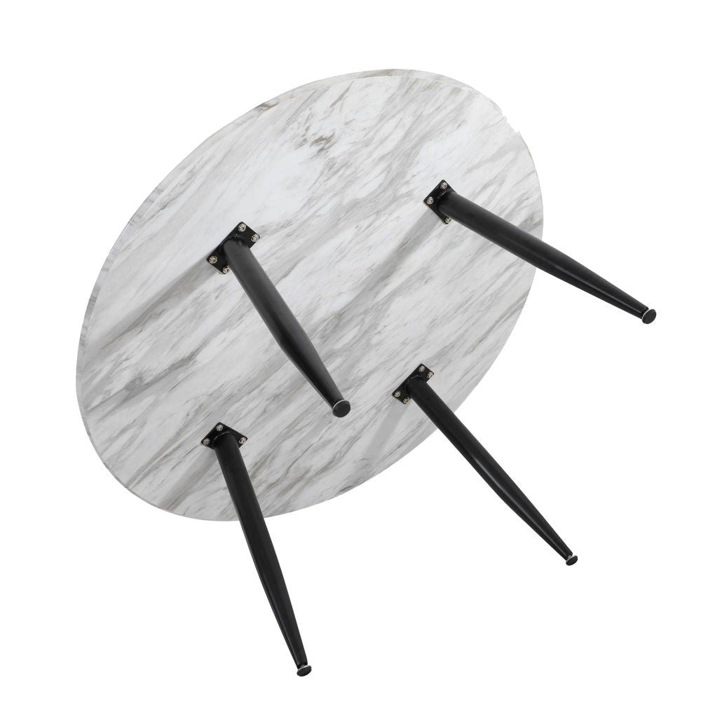 Minimalist Marble Effect Round Coffee Table-Furniture > Living Room > Coffee Tables-PEROZ Accessories