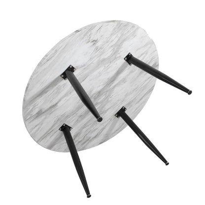 Minimalist Marble Effect Round Coffee Table-Furniture > Living Room > Coffee Tables-PEROZ Accessories