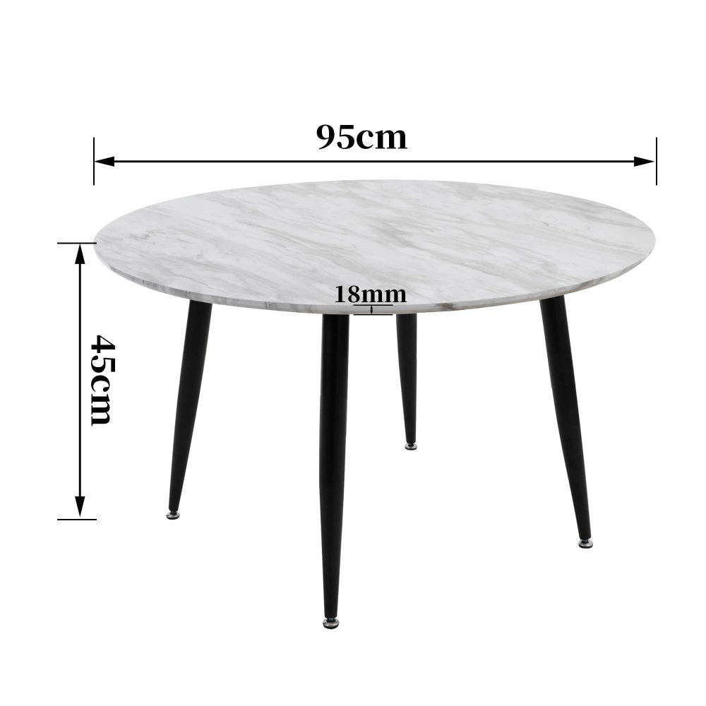 Minimalist Marble Effect Round Coffee Table-Furniture > Living Room > Coffee Tables-PEROZ Accessories