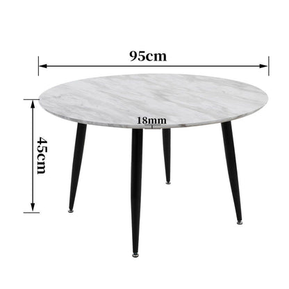 Minimalist Marble Effect Round Coffee Table-Furniture > Living Room > Coffee Tables-PEROZ Accessories