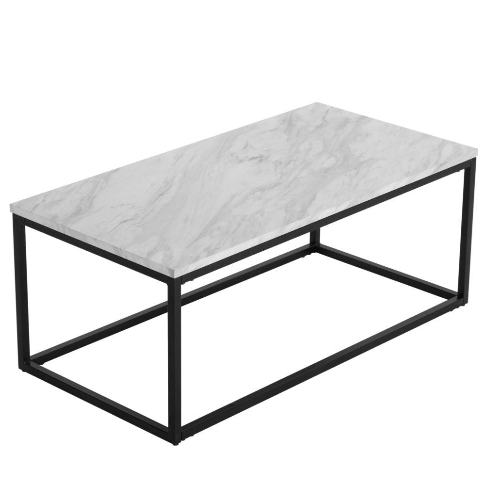 Industrial Style Marble Effect Rectangular Coffee Table-Furniture > Living Room > Coffee Tables-PEROZ Accessories