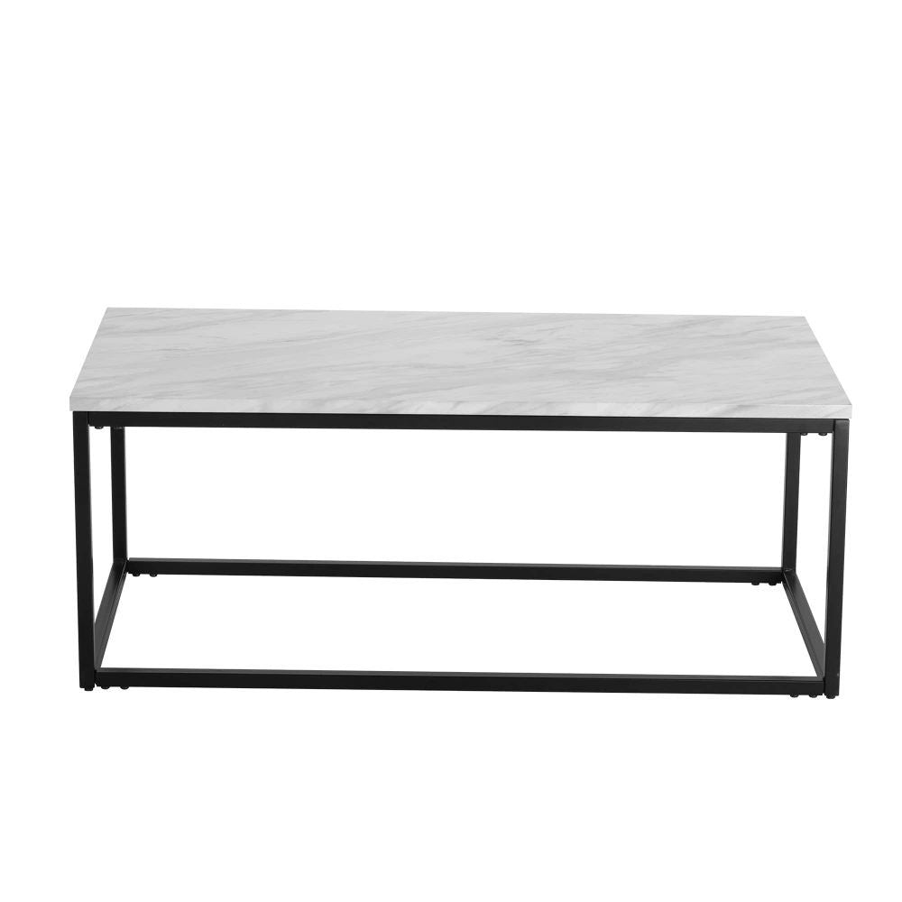 Industrial Style Marble Effect Rectangular Coffee Table-Furniture > Living Room > Coffee Tables-PEROZ Accessories