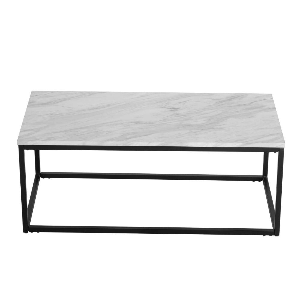 Industrial Style Marble Effect Rectangular Coffee Table-Furniture > Living Room > Coffee Tables-PEROZ Accessories