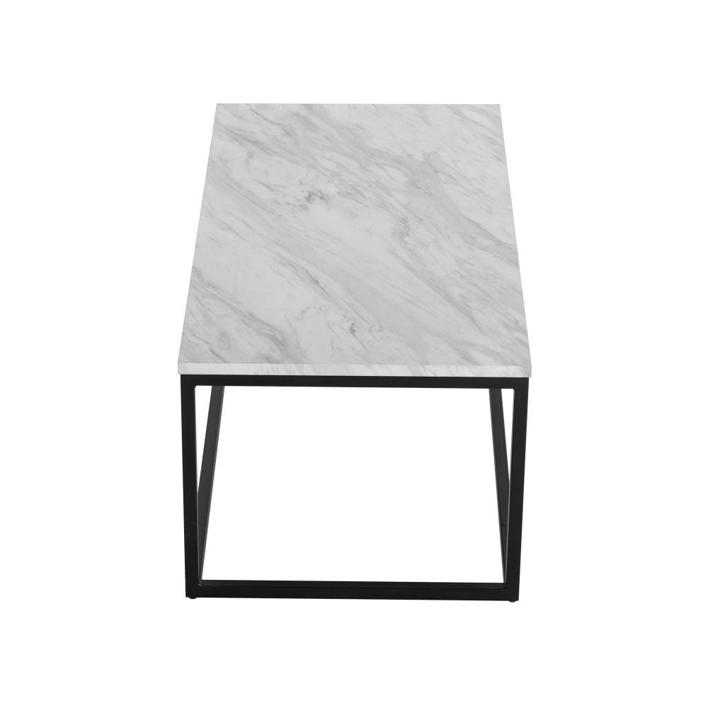Industrial Style Marble Effect Rectangular Coffee Table-Furniture > Living Room > Coffee Tables-PEROZ Accessories