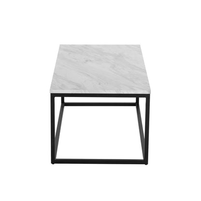 Industrial Style Marble Effect Rectangular Coffee Table-Furniture > Living Room > Coffee Tables-PEROZ Accessories