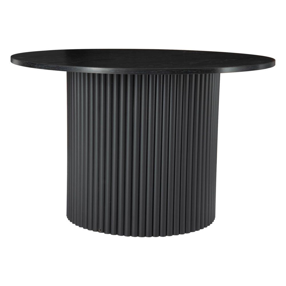 Luxe Black Ribbed Texture Wooden Coffee Table-Furniture > Living Room > Coffee Tables-PEROZ Accessories