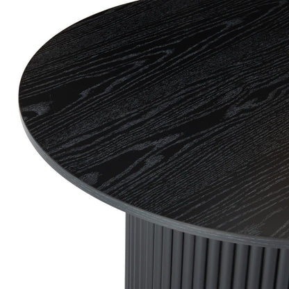 Luxe Black Ribbed Texture Wooden Coffee Table-Furniture > Living Room > Coffee Tables-PEROZ Accessories