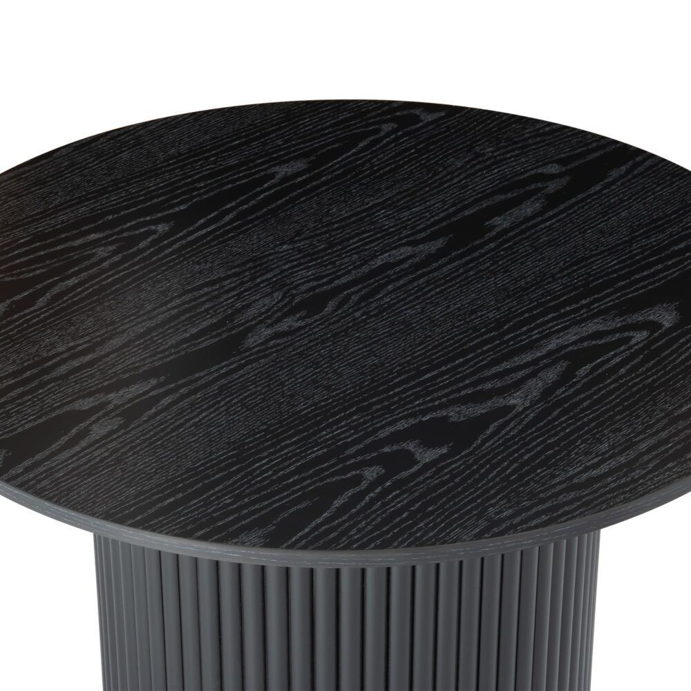 Luxe Black Ribbed Texture Wooden Coffee Table-Furniture > Living Room > Coffee Tables-PEROZ Accessories