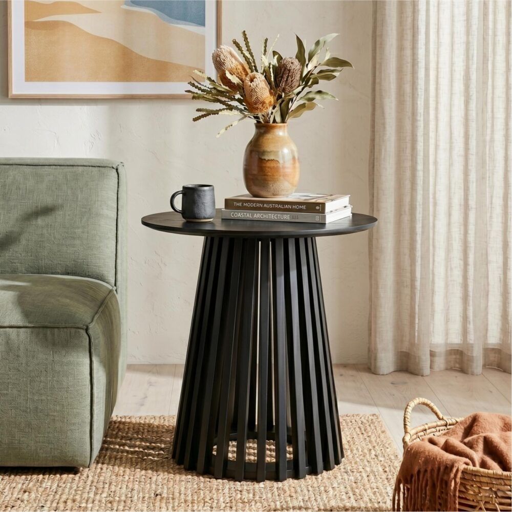 Palmer Charcoal Chic Side Table-Furniture > Living Room > Side Tables-PEROZ Accessories