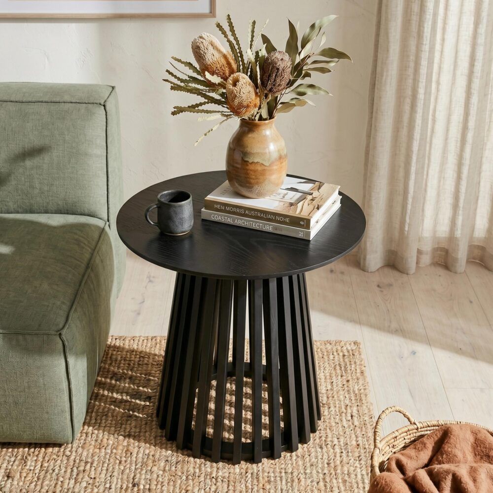 Palmer Charcoal Chic Side Table-Furniture > Living Room > Side Tables-PEROZ Accessories