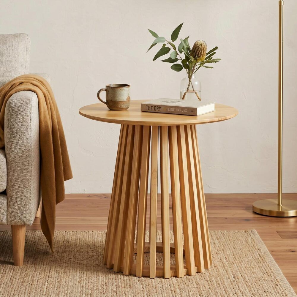 Palmer Timber Tally Natural Side Table-Furniture > Living Room > Side Tables-PEROZ Accessories