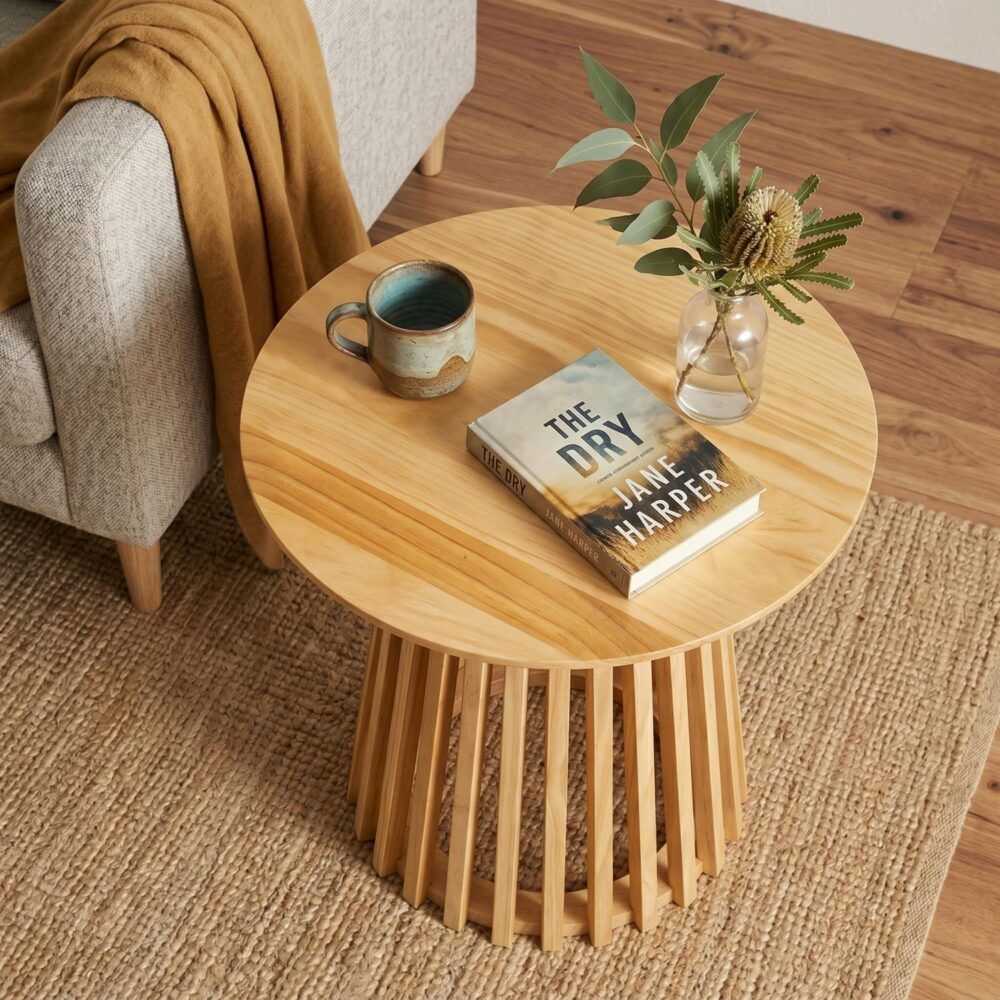 Palmer Timber Tally Natural Side Table-Furniture > Living Room > Side Tables-PEROZ Accessories
