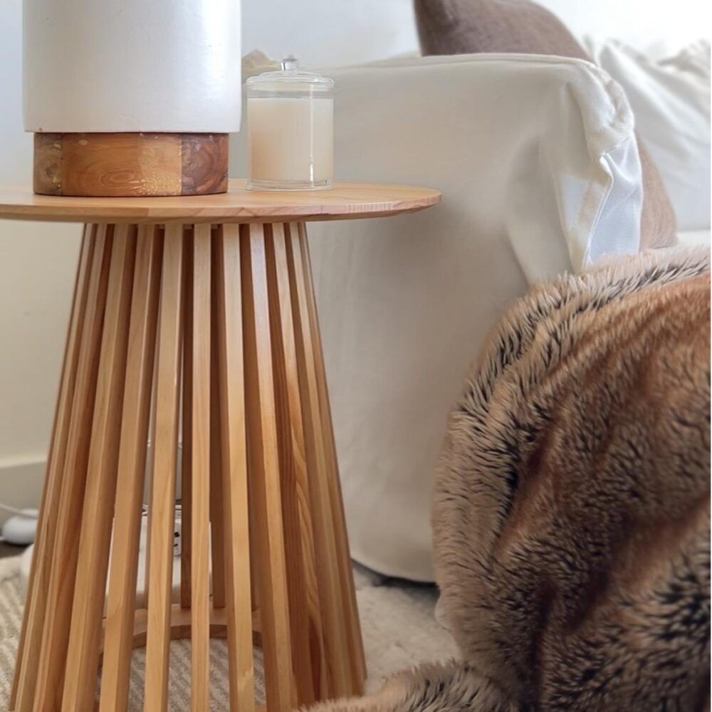 Palmer Timber Tally Natural Side Table-Furniture > Living Room > Side Tables-PEROZ Accessories