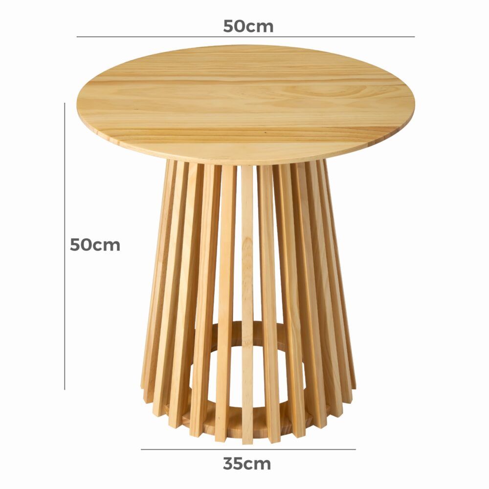 Palmer Timber Tally Natural Side Table-Furniture > Living Room > Side Tables-PEROZ Accessories