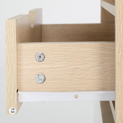 Bedside Table Side Storage Cabinet Nightstand Bedroom 1 Drawer 2 Shelf LARK OAK-Furniture &gt; Bedroom &gt; Bedside Tables-PEROZ Accessories