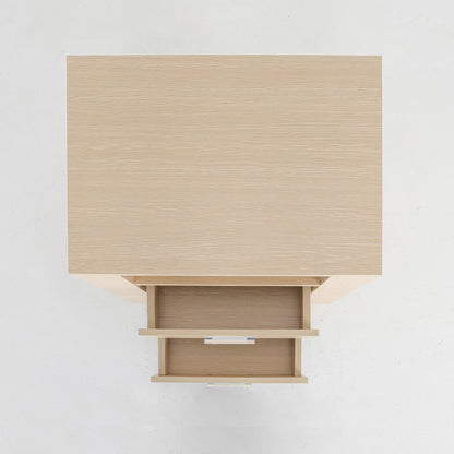 Bedside Table Side Storage Cabinet Nightstand Bedroom 2 Drawer 1 Shelf ZURI OAK-Furniture &gt; Bedroom &gt; Bedside Tables-PEROZ Accessories