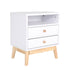 Bedside Table Side Storage Cabinet Nightstand Bedroom 2 Drawer ANYA - WHITE-Furniture > Bedroom > Bedside Tables-PEROZ Accessories