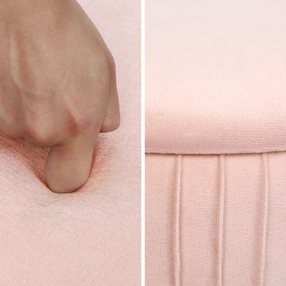 Side Table Storage Ottoman - Velvet Padded Stool Vanity Footstool REMY PINK-Furniture &gt; Living Room &gt; Ottomans &amp; Footstools-PEROZ Accessories