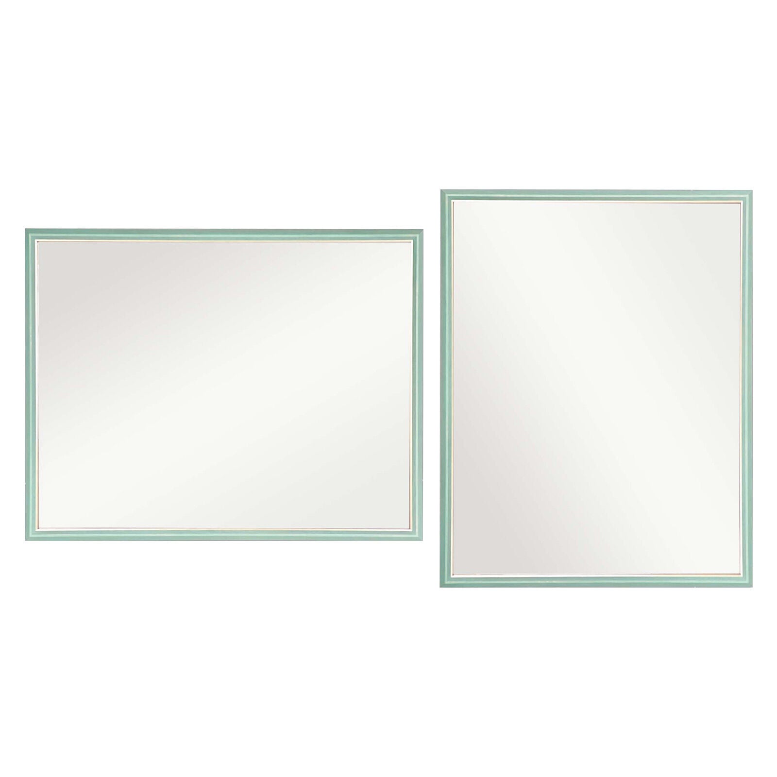 2 Set Wall Mirror Rectangular Frame Bathroom 70x90cm Turquoise-Home &amp; Garden &gt; Decor &gt; Mirrors-PEROZ Accessories
