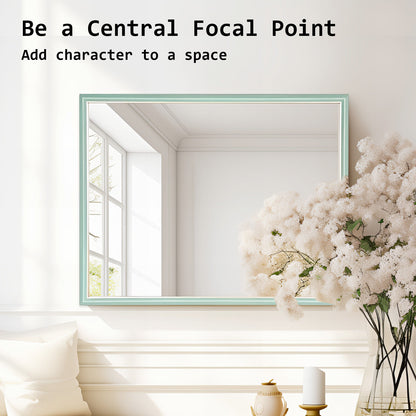 2 Set Wall Mirror Rectangular Frame Bathroom 70x90cm Turquoise-Home &amp; Garden &gt; Decor &gt; Mirrors-PEROZ Accessories