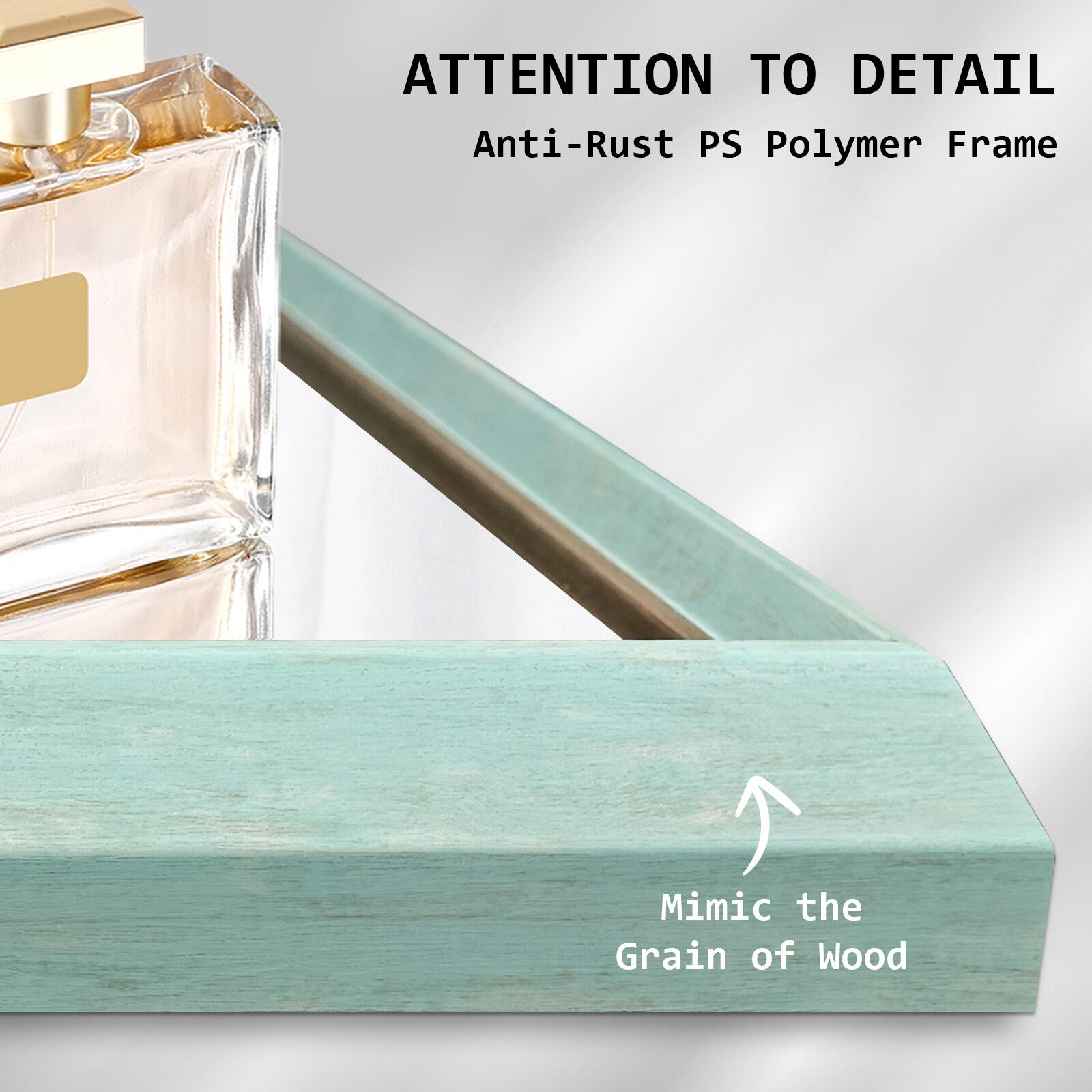 2 Set Wall Mirror Rectangular Frame Bathroom 70x90cm Turquoise-Home &amp; Garden &gt; Decor &gt; Mirrors-PEROZ Accessories