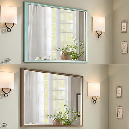 2 Set Wall Mirror Rectangular Frame Bathroom 70x90cm Turquoise-Home &amp; Garden &gt; Decor &gt; Mirrors-PEROZ Accessories