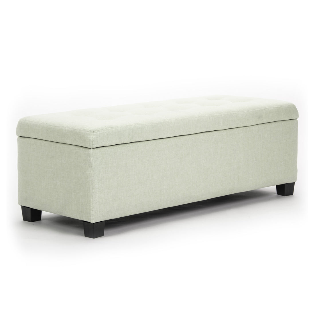 Storage Ottoman Stool 102cm Fabric LIGHT GREEN-Ottomans-PEROZ Accessories