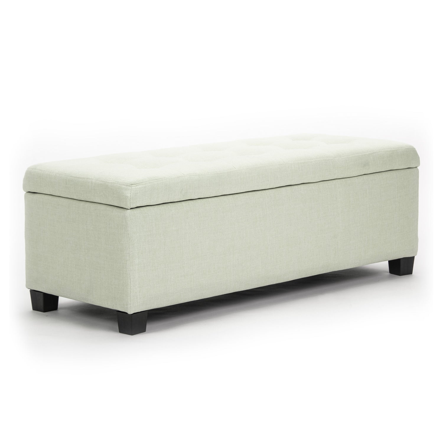 Storage Ottoman Stool 102cm Fabric LIGHT GREEN-Ottomans-PEROZ Accessories