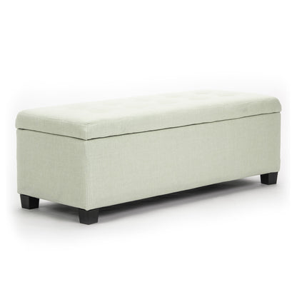 Storage Ottoman Stool 102cm Fabric LIGHT GREEN-Ottomans-PEROZ Accessories