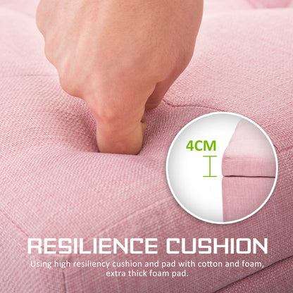 Storage Ottoman Stool 102cm Fabric PINK-Ottomans-PEROZ Accessories