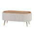 Coffee Table Storage Ottoman - Corduroy Padded Blanket Box Bench ESME CREAM-Furniture > Living Room > Ottomans & Footstools-PEROZ Accessories