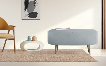 Coffee Table Storage Ottoman - Corduroy Padded Blanket Box Bench ESME - DUSTY BLUE-Furniture > Living Room > Ottomans &amp; Footstools-PEROZ Accessories