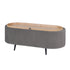 Coffee Table Storage Ottoman - Velvet Padded Blanket Box Bench IRENE GREY-Furniture > Living Room > Ottomans & Footstools-PEROZ Accessories