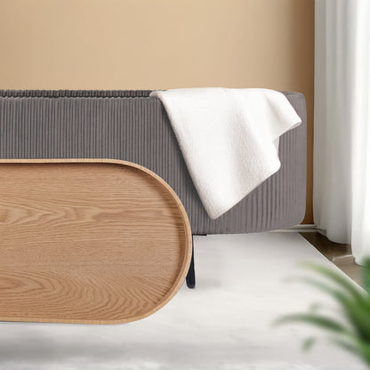 Coffee Table Storage Ottoman - Velvet Padded Blanket Box Bench IRENE GREY-Furniture > Living Room > Ottomans &amp; Footstools-PEROZ Accessories