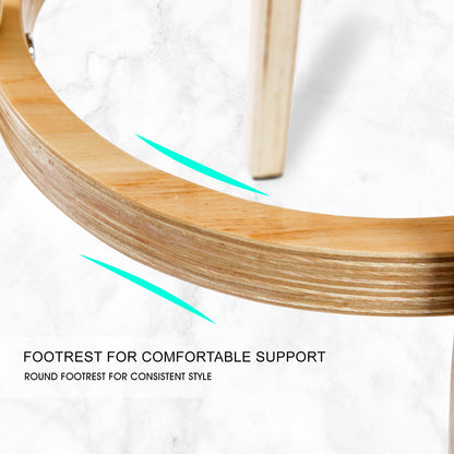 2X Wood Bar Stool Dining Chair Fabric LEILA 72cm BEIGE-Furniture &gt; Bar Stools &amp; Chairs &gt; Table &amp; Bar Stools-PEROZ Accessories