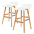 2X Wooden Bar Stool Dining Chair Leather SOPHIA 65cm WHITE-Furniture > Bar Stools & Chairs > Table & Bar Stools-PEROZ Accessories