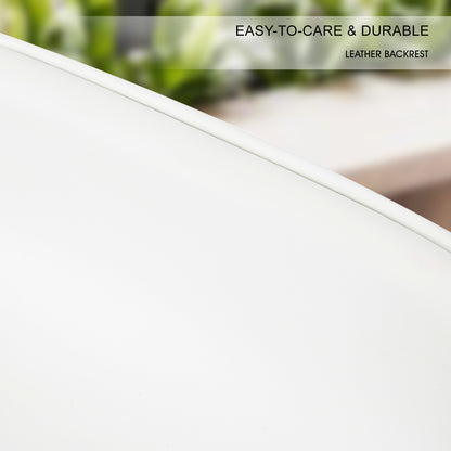 2X Wooden Bar Stool Dining Chair Leather SOPHIA 65cm WHITE-Furniture &gt; Bar Stools &amp; Chairs &gt; Table &amp; Bar Stools-PEROZ Accessories