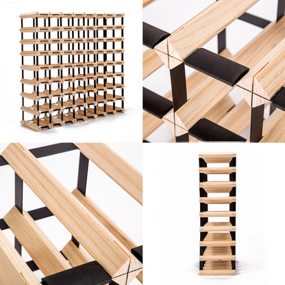 Timber Wine Rack Storage Cellar Organiser 72 Bottle-Home &amp; Garden &gt; Kitchenware-PEROZ Accessories