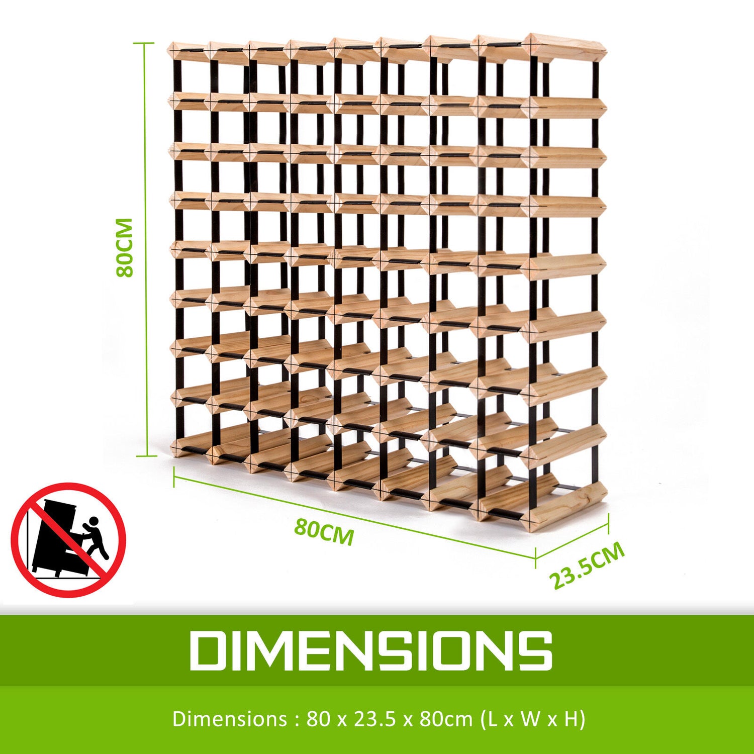 Timber Wine Rack Storage Cellar Organiser 72 Bottle-Home &amp; Garden &gt; Kitchenware-PEROZ Accessories