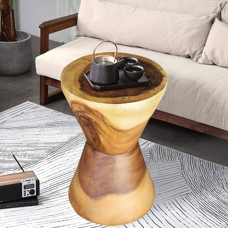 Hourglass Side Table or Stool bedside side drinks table-Furniture &gt; Bedroom &gt; Bedside Tables-PEROZ Accessories